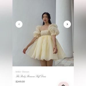 Selkie Banana Puff Dress XL NWT